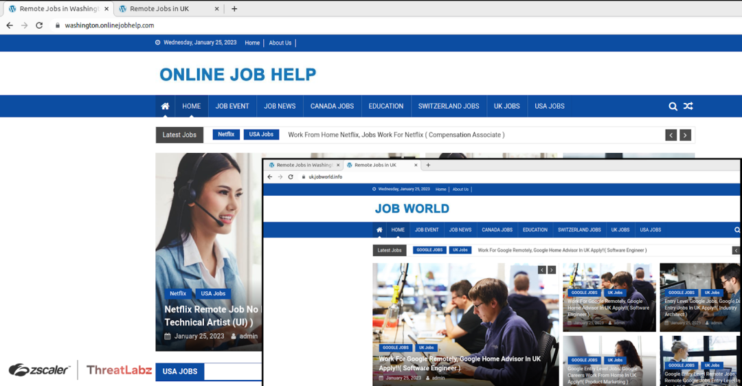 Fig 11 - Malicious job portal with fake or stolen job listings